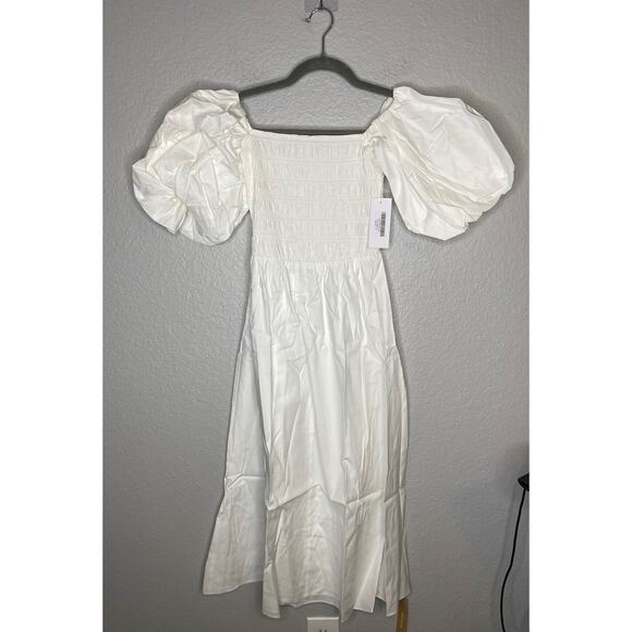 Reformation Tuli Dress NWT Midi Dress in White S